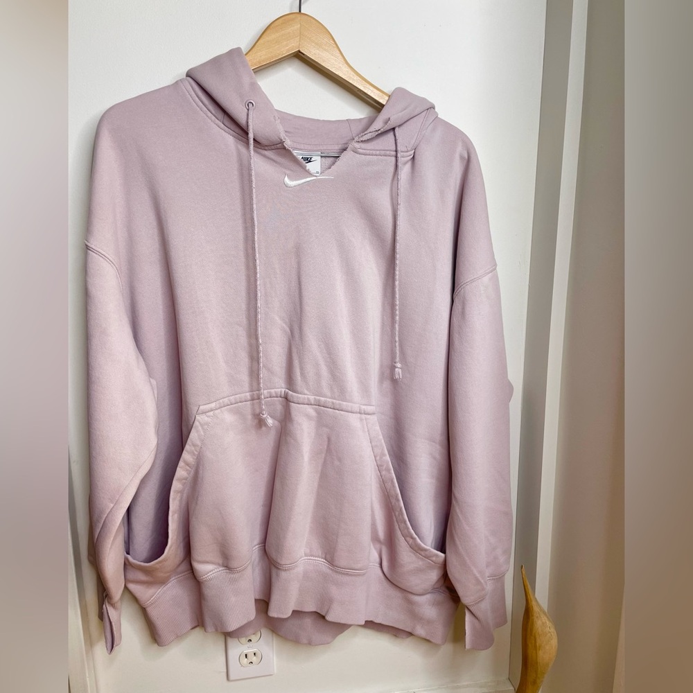 Nike CENTER SWOOSH Hoodie Women’s XL Blush Purple Vintage Distressed